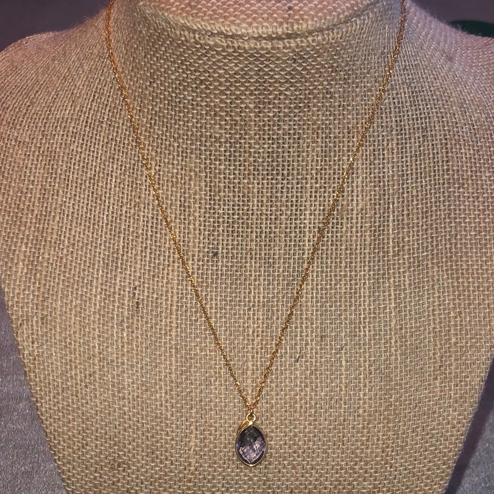 Purple H Necklace